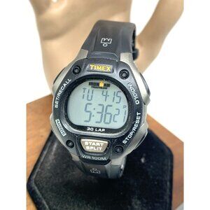 Timex Women's Watch Ironman Quartz Digital Indiglo Black Rubber Band Sport 38mm